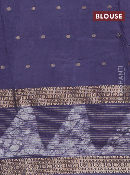 Grey Semi Chanderi Saree - Batik Prints