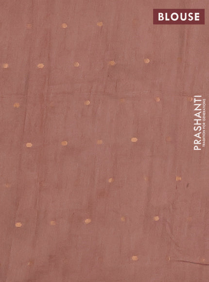 Pastel Brown Semi Chanderi Saree - Batik Prints