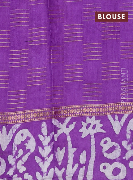 Lavender Semi Chanderi Saree - Batik Prints