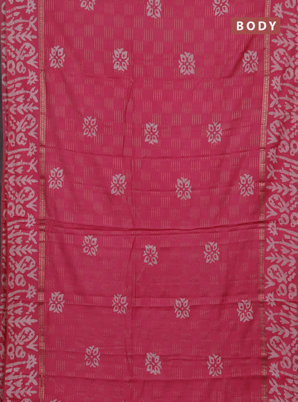 Pink Semi Chanderi Saree - Batik Prints