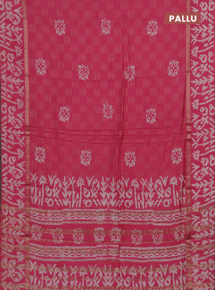 Pink Semi Chanderi Saree - Batik Prints