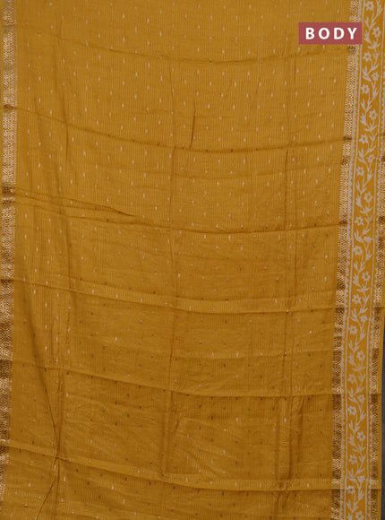 Yellow Semi Chanderi Saree - Batik Prints