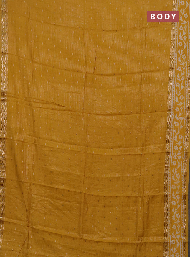 Yellow Semi Chanderi Saree - Batik Prints