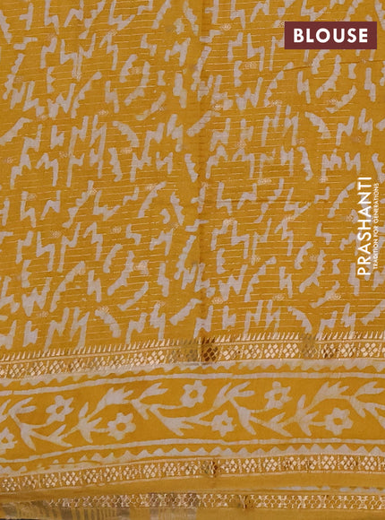 Yellow Semi Chanderi Saree - Batik Prints