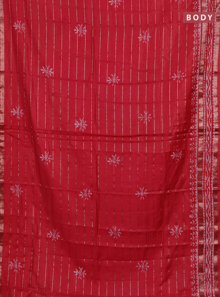 Pink Semi Chanderi Saree - Batik Prints