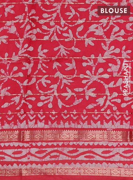 Pink Semi Chanderi Saree - Batik Prints