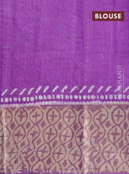 Lavender Semi Chanderi Saree - Batik Prints