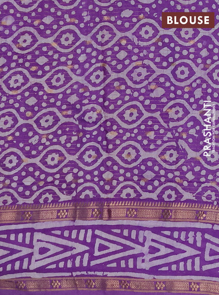 Lavender Semi Chanderi Saree - Batik Prints