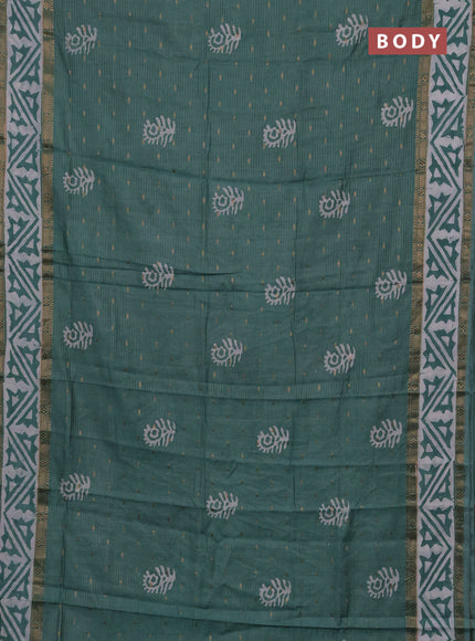 Pastel Green Semi Chanderi Saree - Batik Prints