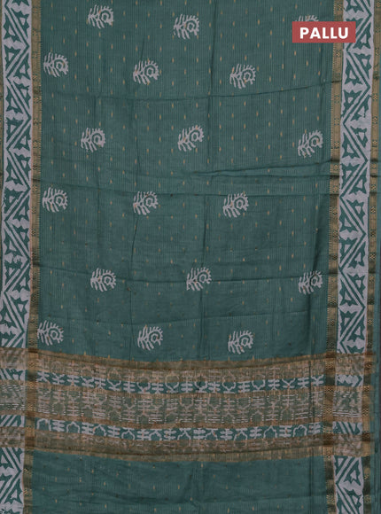 Pastel Green Semi Chanderi Saree - Batik Prints