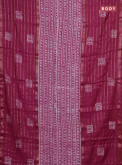 Magenta Pink Semi Chanderi Saree - Batik Prints
