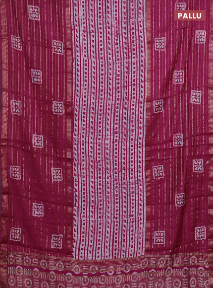 Magenta Pink Semi Chanderi Saree - Batik Prints