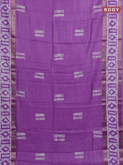 Lavender Semi Chanderi Saree - Batik Prints