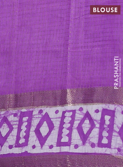 Lavender Semi Chanderi Saree - Batik Prints