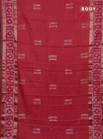 Pink Semi Chanderi Saree - Batik Prints