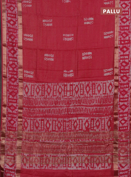 Pink Semi Chanderi Saree - Batik Prints