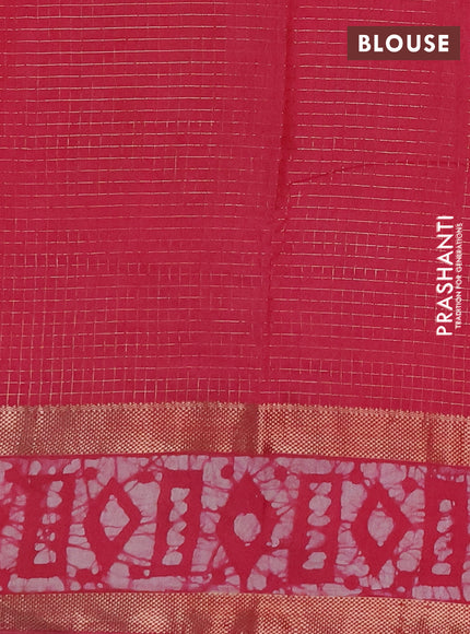 Pink Semi Chanderi Saree - Batik Prints
