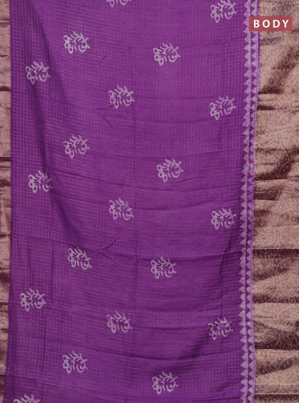 Lavender Semi Chanderi Saree - Batik Prints