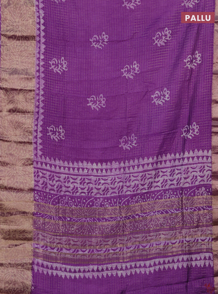Lavender Semi Chanderi Saree - Batik Prints