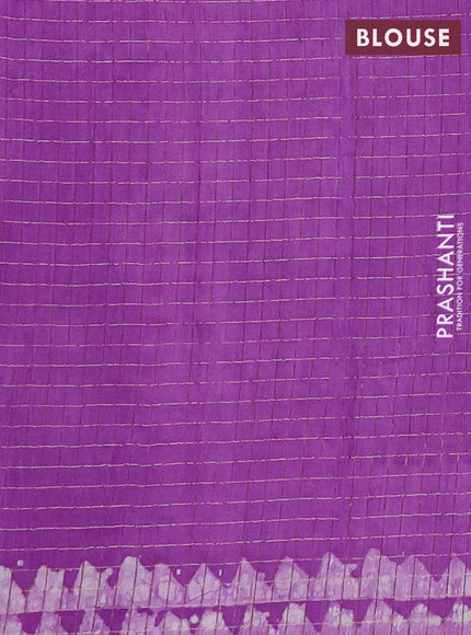 Lavender Semi Chanderi Saree - Batik Prints
