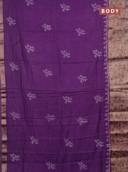 Lavender Semi Chanderi Saree - Batik Prints