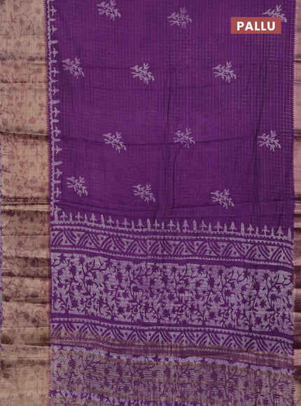 Lavender Semi Chanderi Saree - Batik Prints