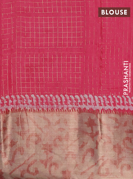 Pink Semi Chanderi Saree - Batik Prints