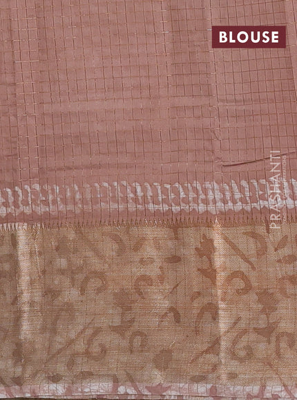 Beige Semi Chanderi Saree - Batik Prints