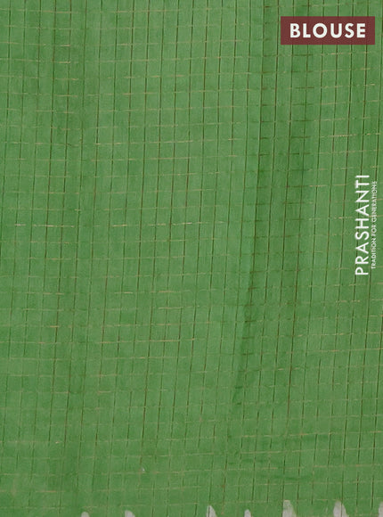 Green Semi Chanderi Saree - Batik Prints