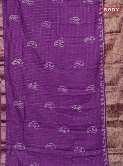Lavender Semi Chanderi Saree - Batik Prints