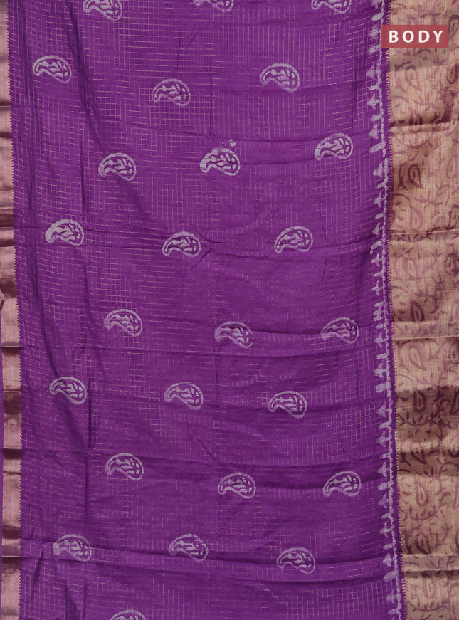 Lavender Semi Chanderi Saree - Batik Prints