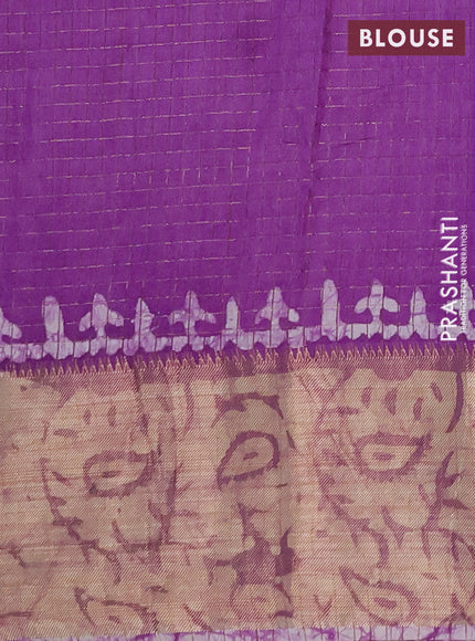 Lavender Semi Chanderi Saree - Batik Prints