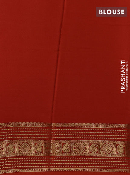 Coffee Brown& Rust  Pure Mysore Silk Saree -Contarst Border