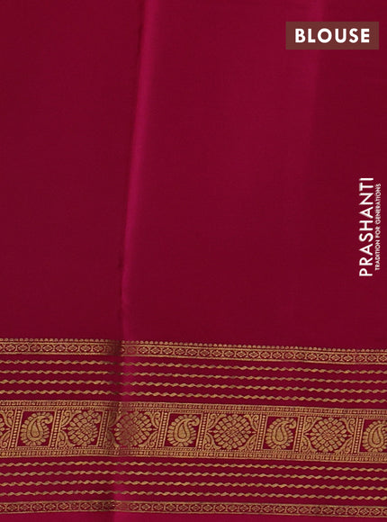 Coffee Brown& Pink Pure Mysore Silk Saree -Contarst Border