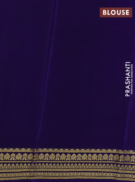 Cs Blue& Blue Pure Mysore Silk Saree -Contarst Border