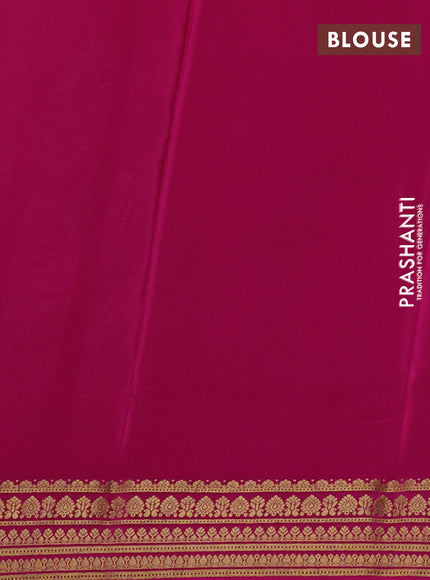 Sky Blue& Pink Pure Mysore Silk Saree -Contarst Border