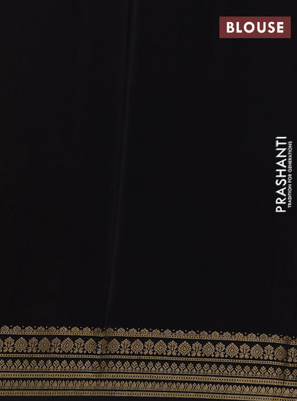 Mustard& Black Pure Mysore Silk Saree -Contarst Border