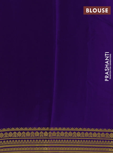 Magenta Pink& Violet Pure Mysore Silk Saree -Contarst Border