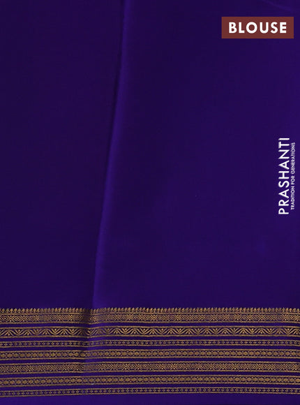 Pink& Violet  Pure Mysore Silk Saree -Contarst Border