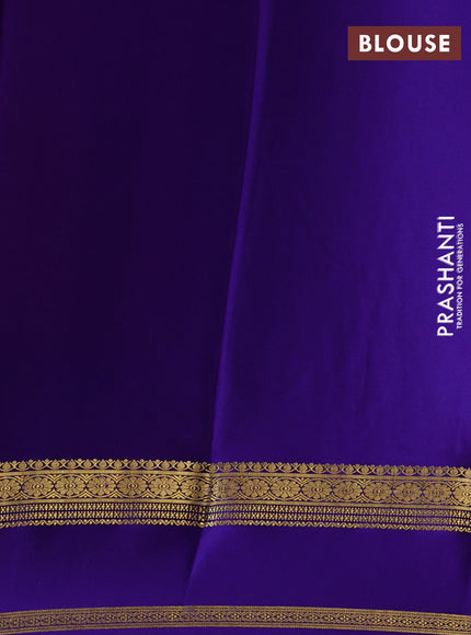 Pink& Violet Pure Mysore Silk Saree -Contarst Border