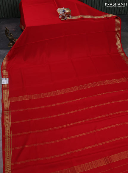 Red Pure Mysore Silk Saree