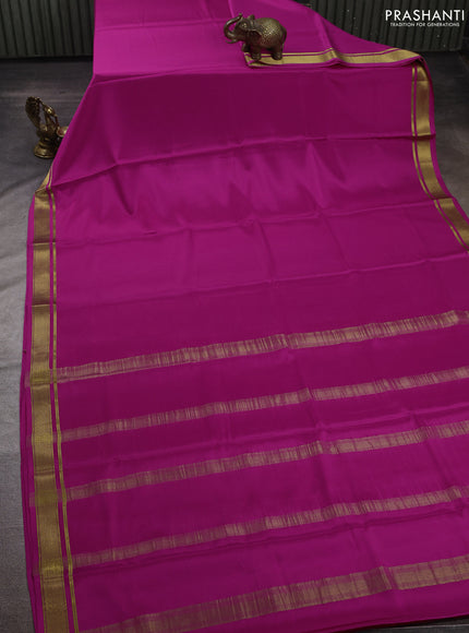Pink Pure Mysore Silk Saree