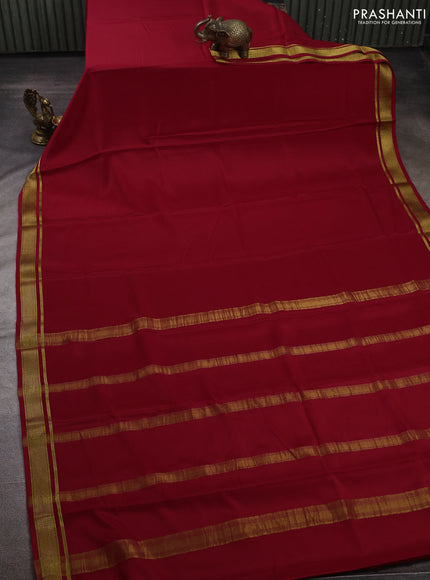 Red Pure Mysore Silk Saree