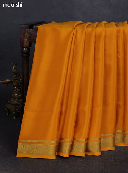 Yellow Pure Mysore Silk Saree