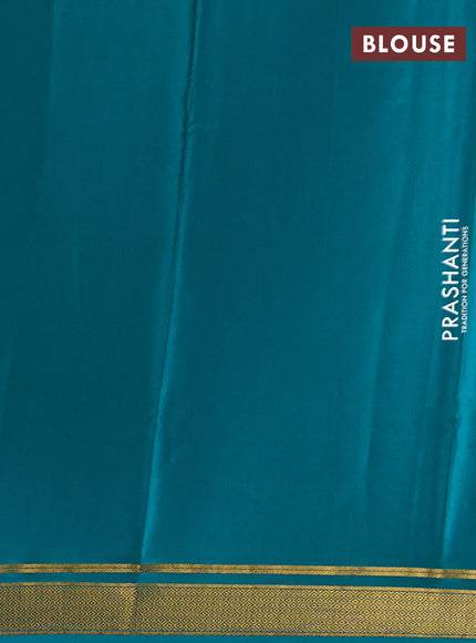 Teal Green Pure Mysore Silk Saree