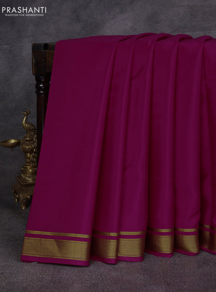 Pink Pure Mysore Silk Saree
