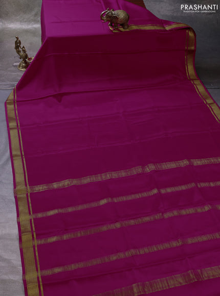 Pink Pure Mysore Silk Saree