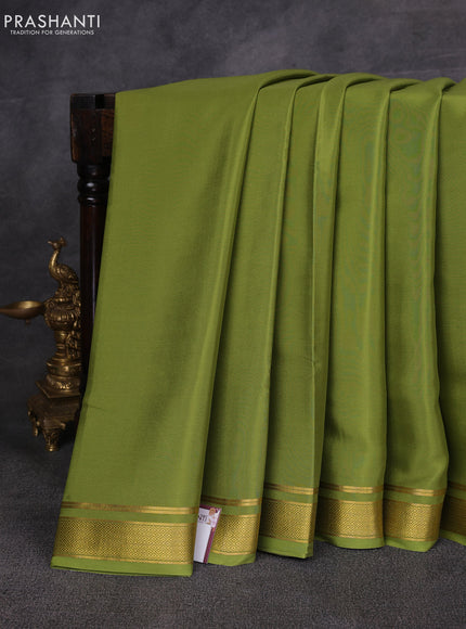 Light Green Pure Mysore Silk Saree