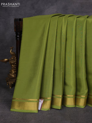 Light Green Pure Mysore Silk Saree