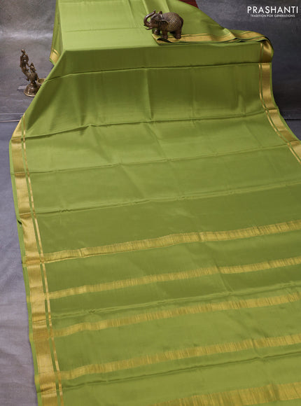 Light Green Pure Mysore Silk Saree